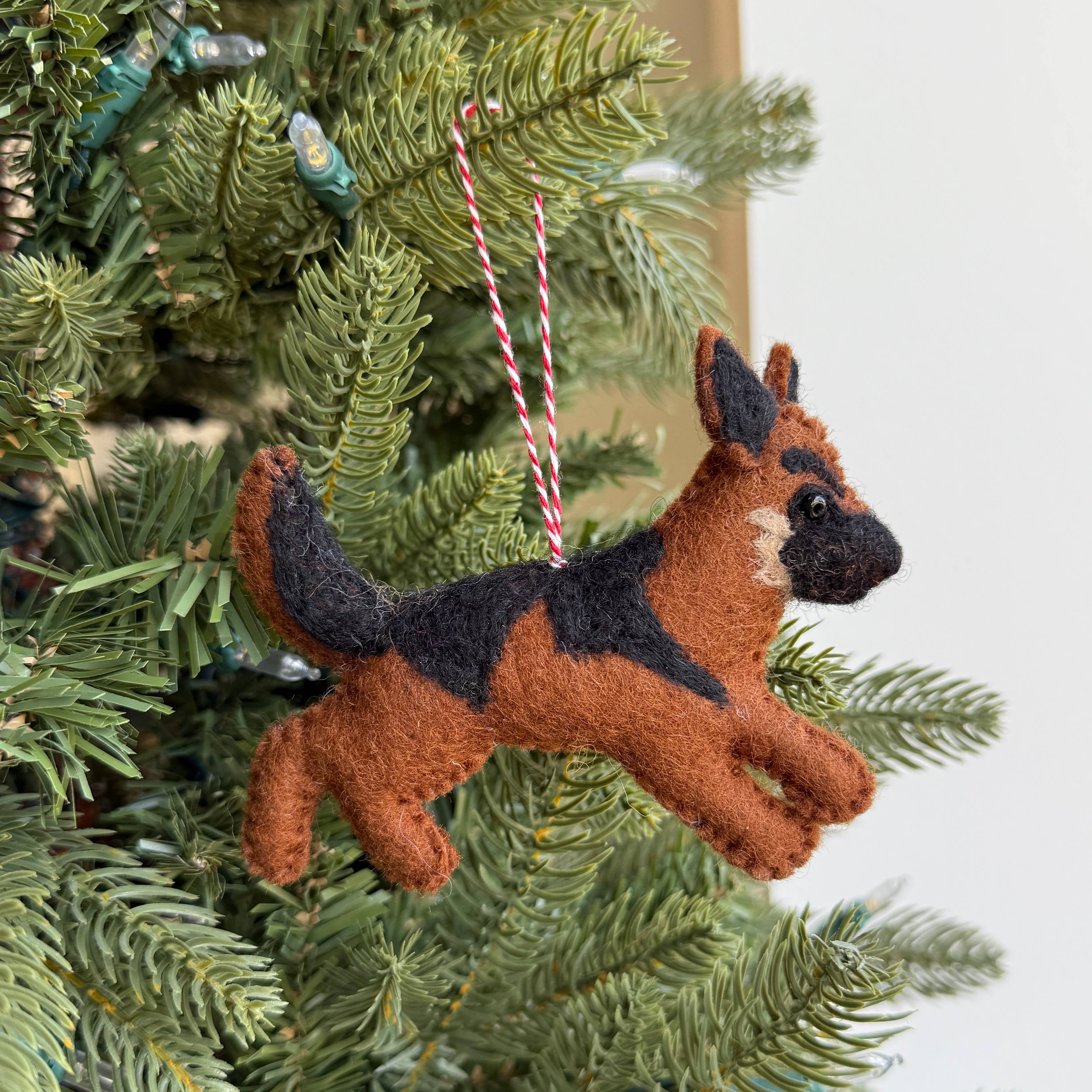 German Shepherd Felt Wool Ornament