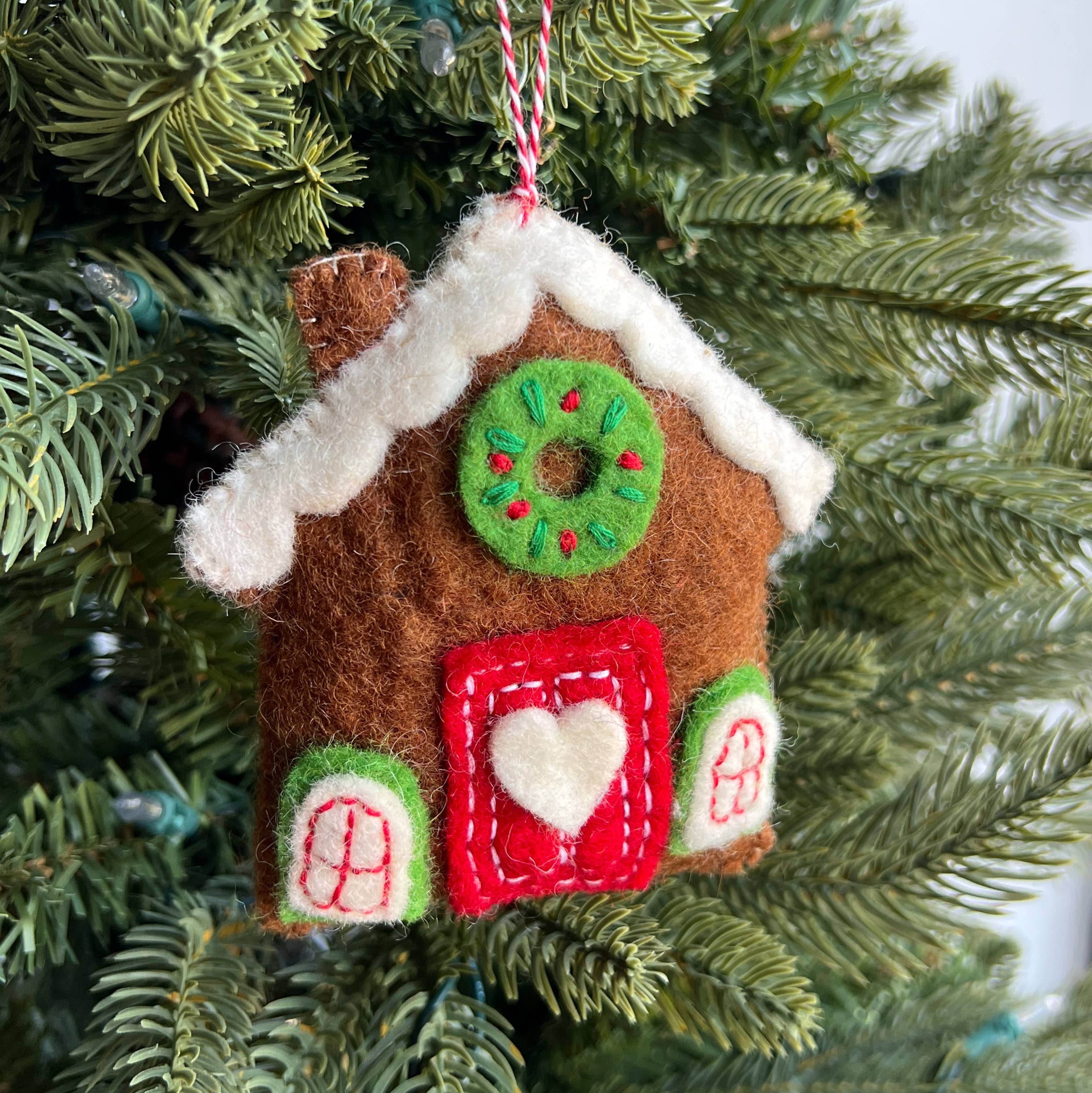 Gingerbread House Felt Wool Ornament
