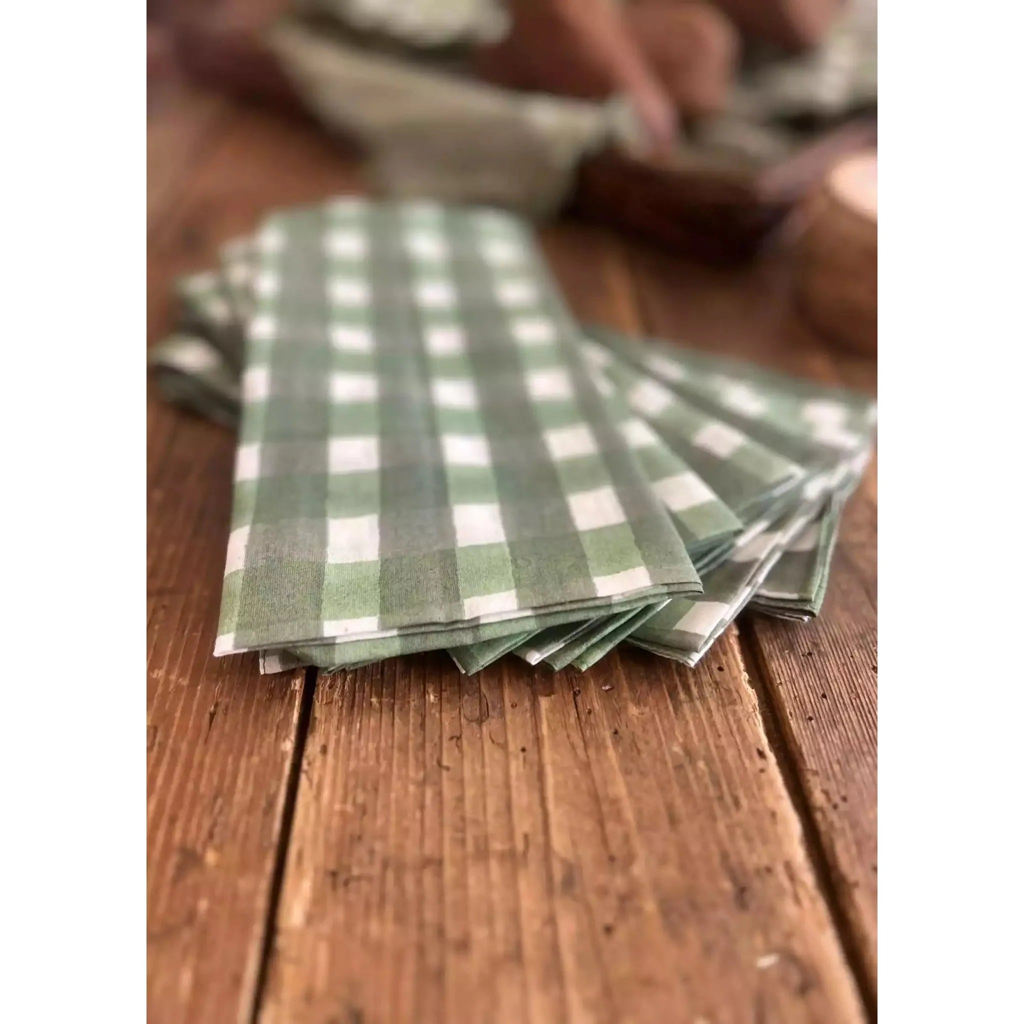 Gingham Green Napkin Set