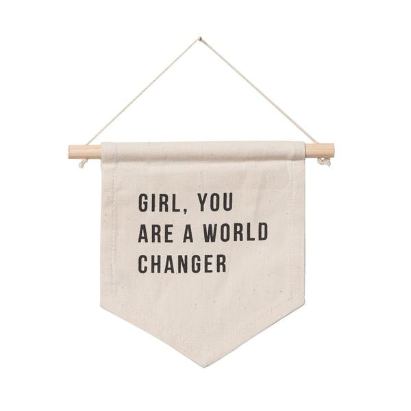 "Girl You Are A World Changer" Wall Hanging