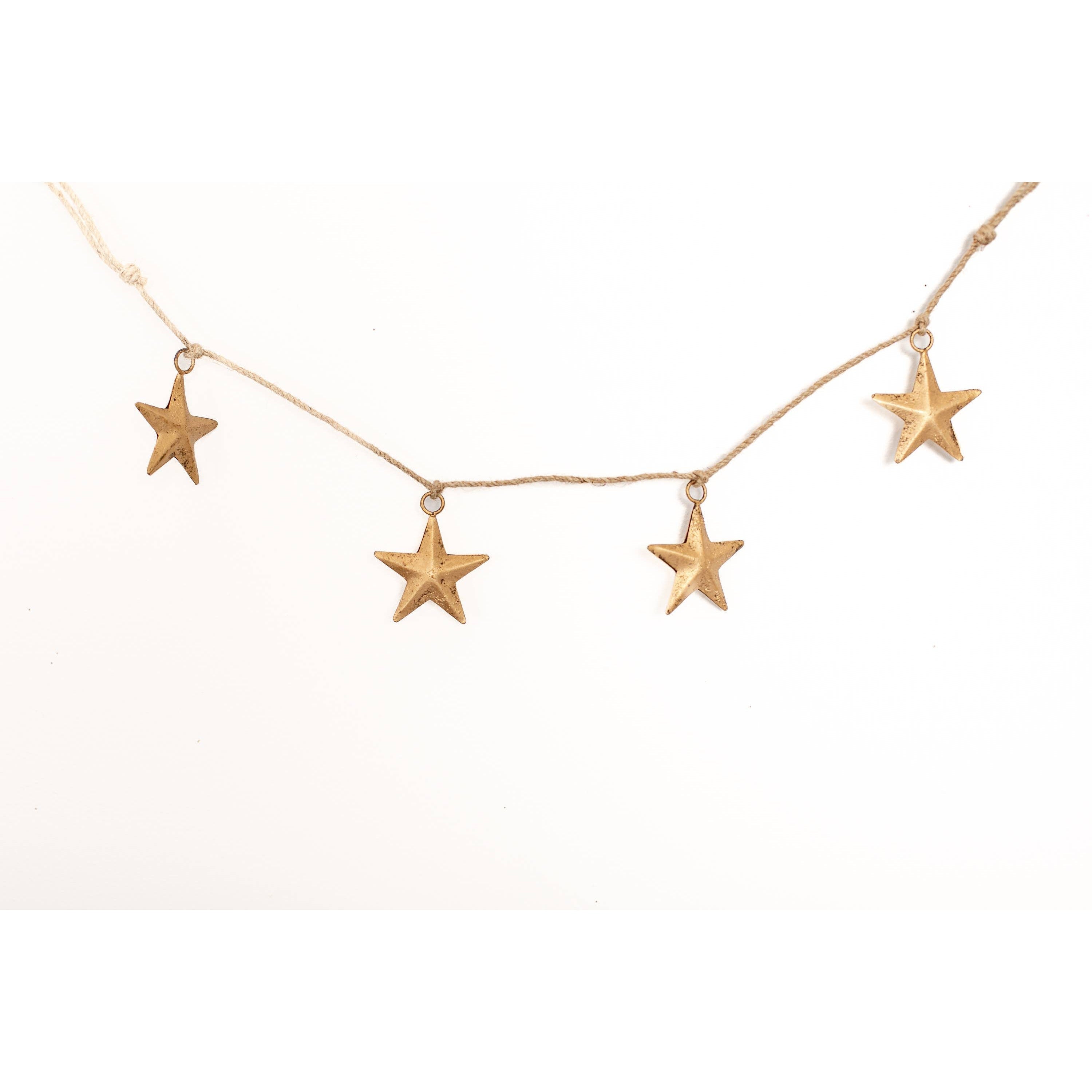 Gold Brass Star Christmas Garland