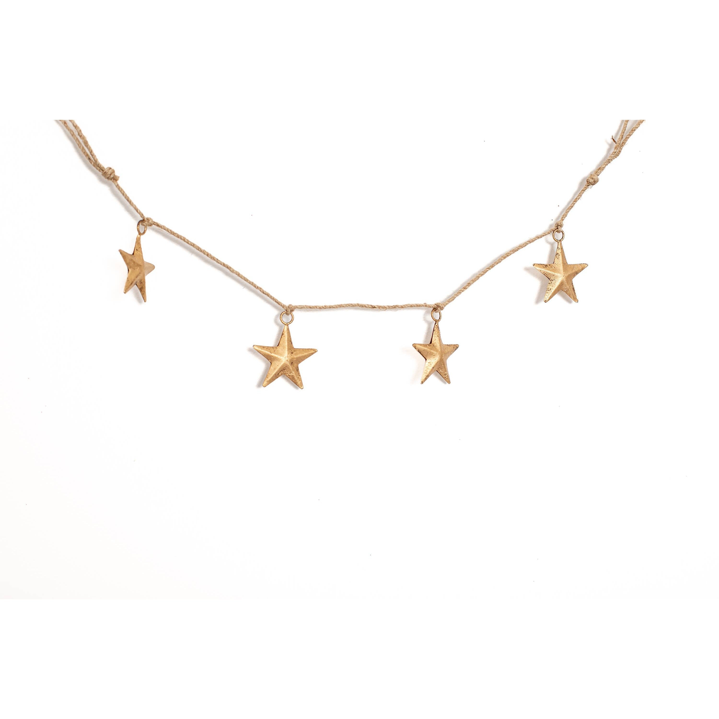 Gold Brass Star Christmas Garland