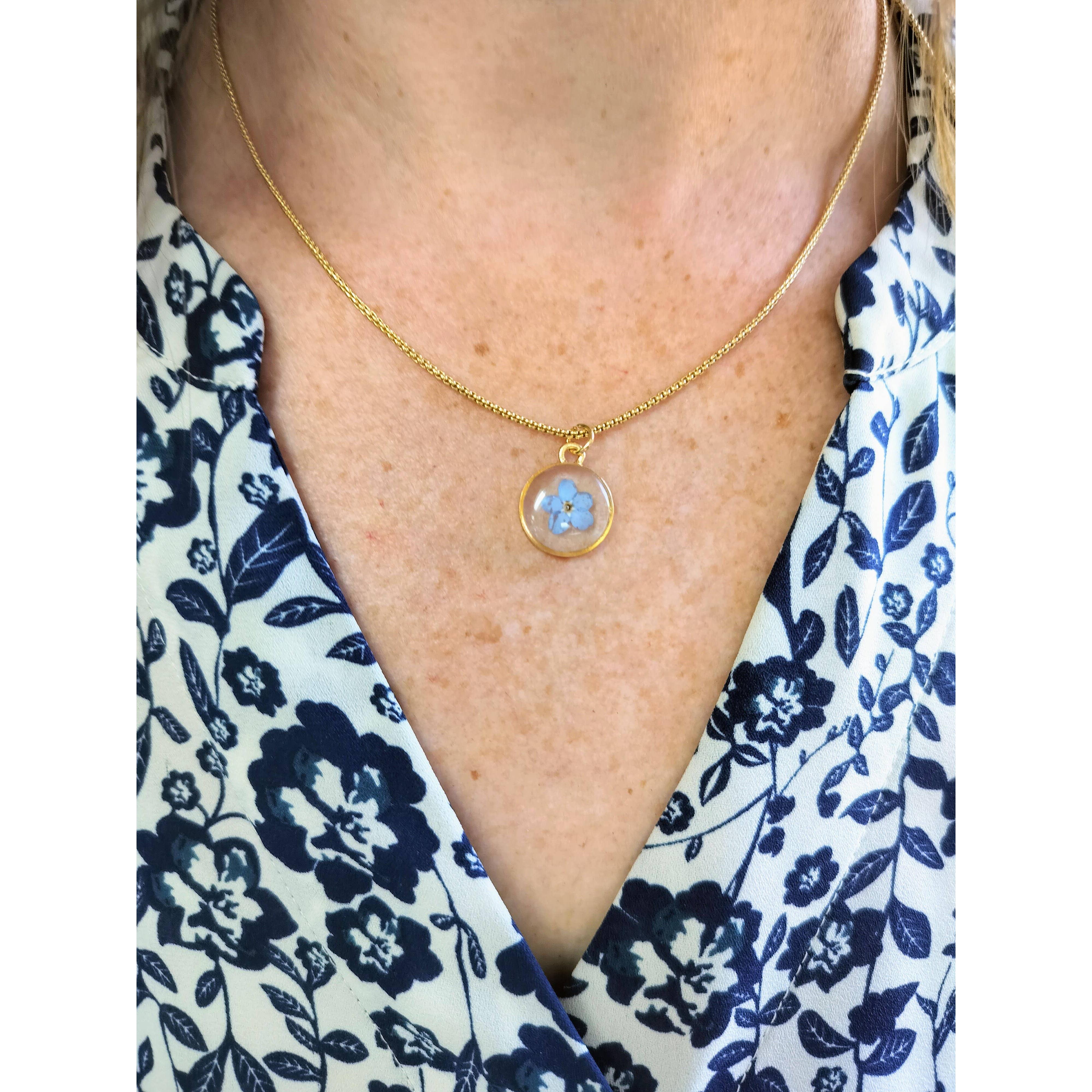 Gold Forget-Me-Not Necklace