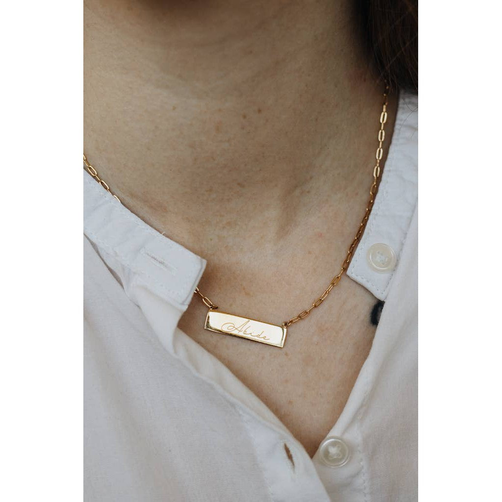 Gold Freedom & Abide Necklace