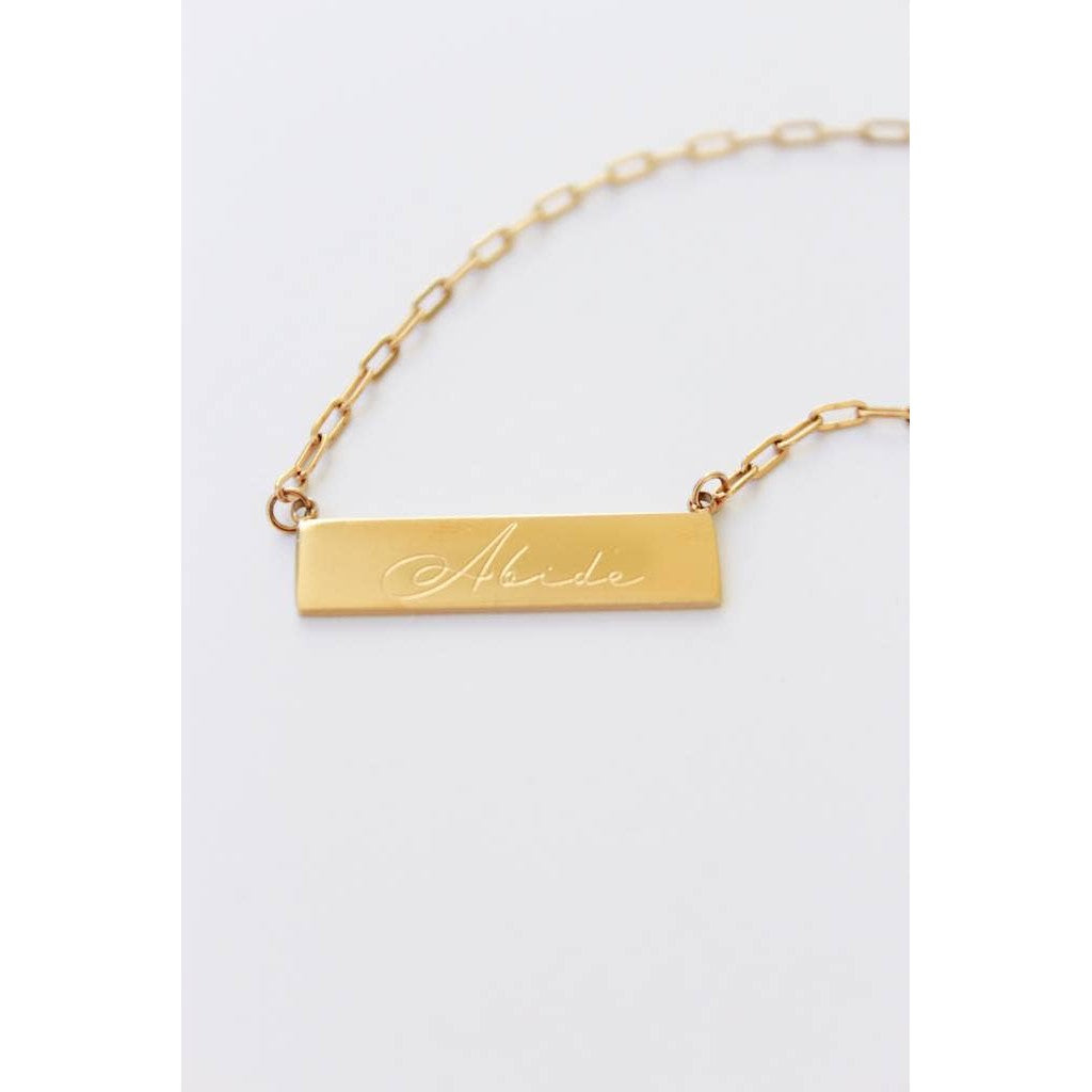 Gold Freedom & Abide Necklace
