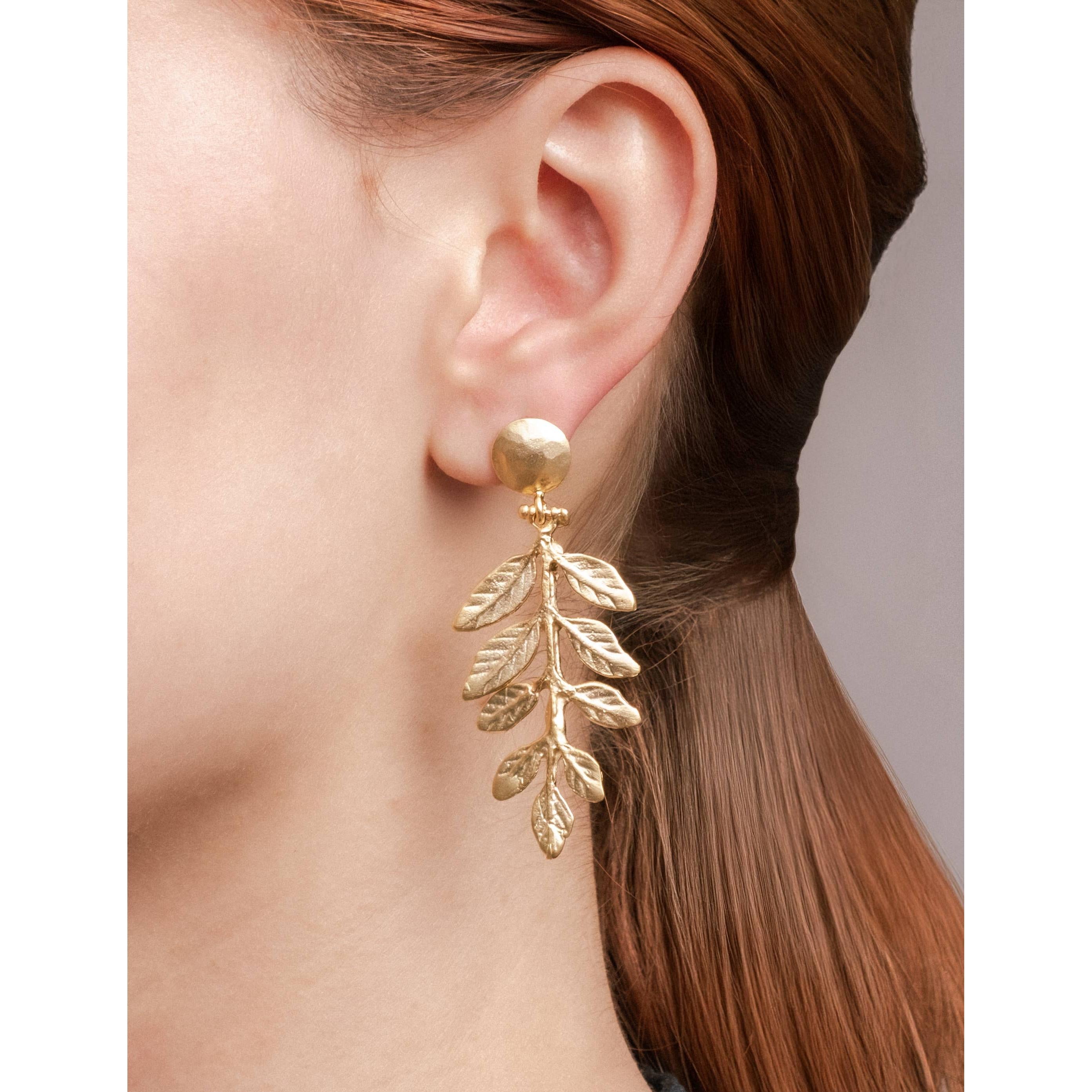 Gold Hanging Vine Drop Earrings