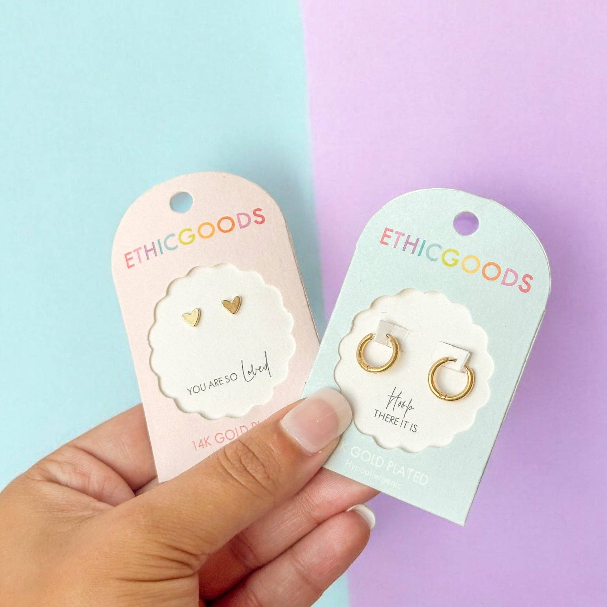 Gold Hearts Tiny Stud Kids Earrings