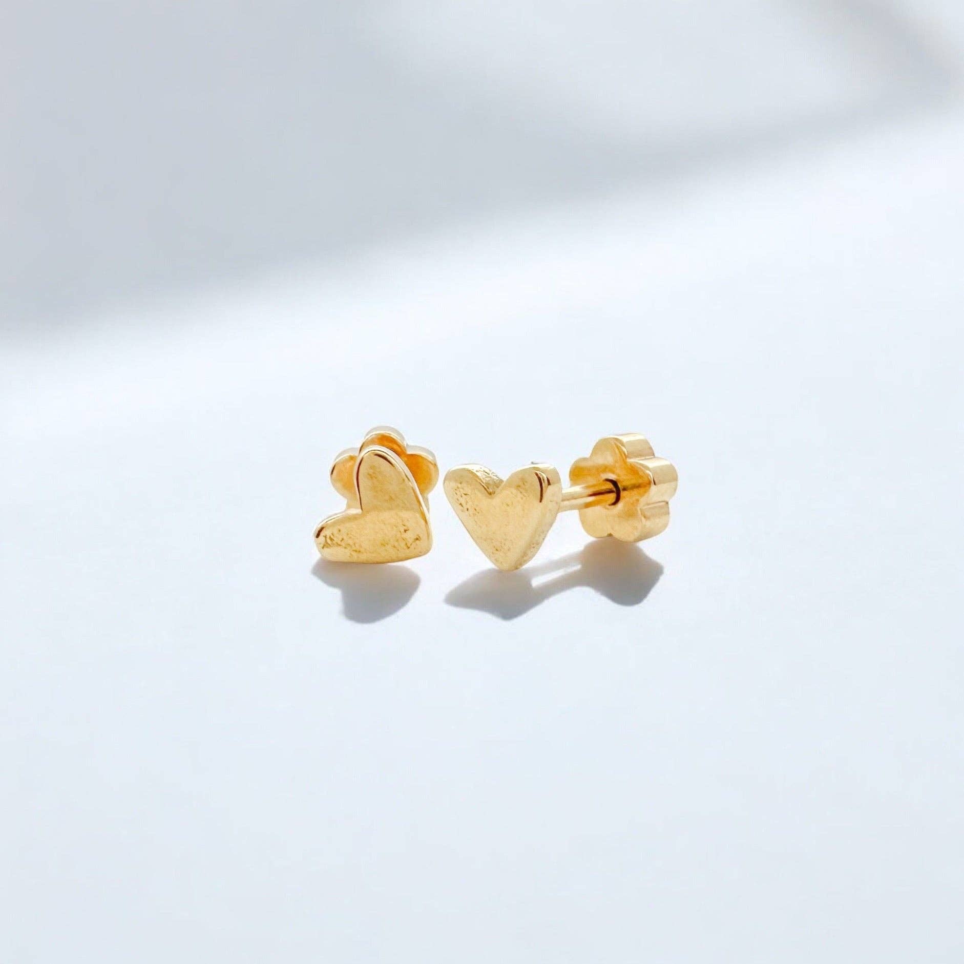 Gold Hearts Tiny Stud Kids Earrings