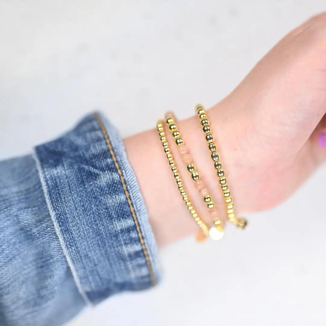 Gold Hematite Stacking Bracelet- Assorted Bead Size/Bracelet Length