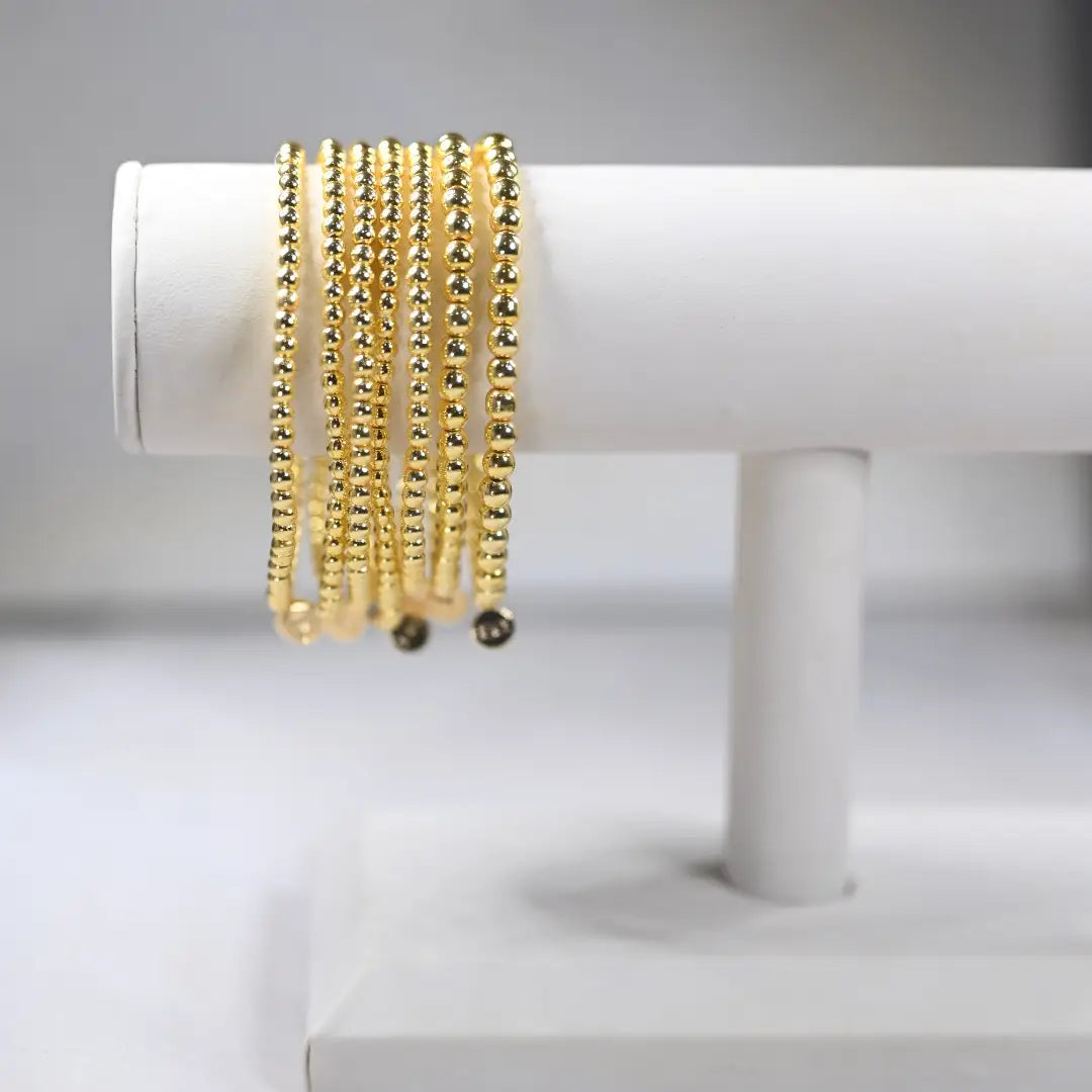 Gold Hematite Stacking Bracelet- Assorted Bead Size/Bracelet Length