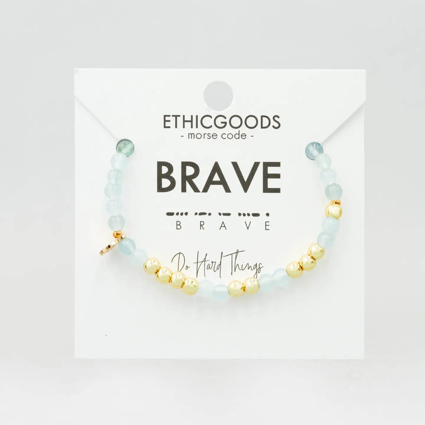 Gold Morse Code Bracelet | Brave- Assorted Colors