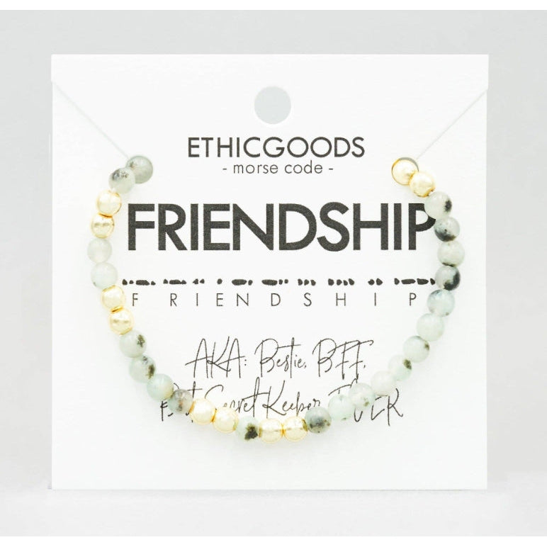Gold Morse Code Bracelet l Friendship