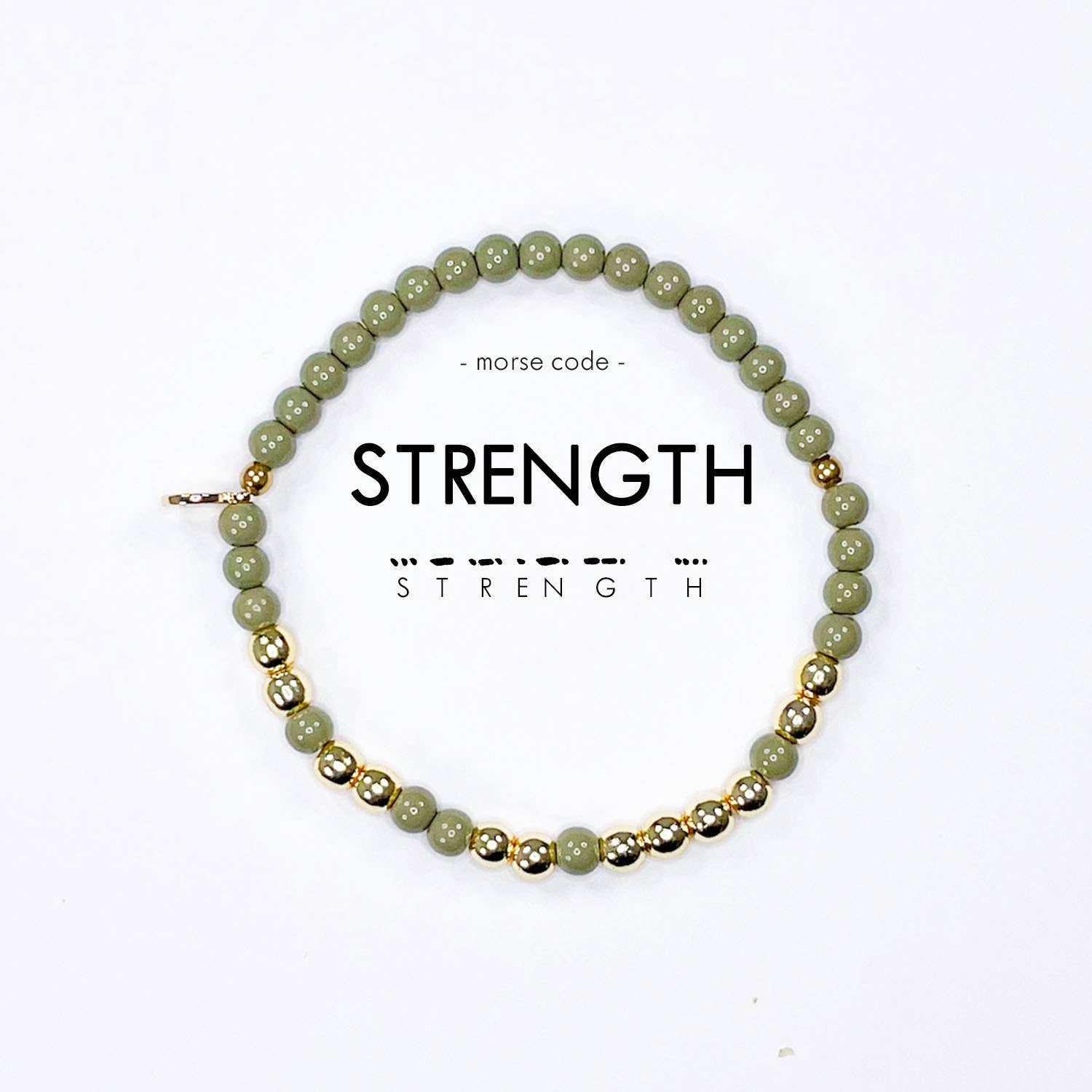 Gold Morse Code Bracelet l STRENGTH