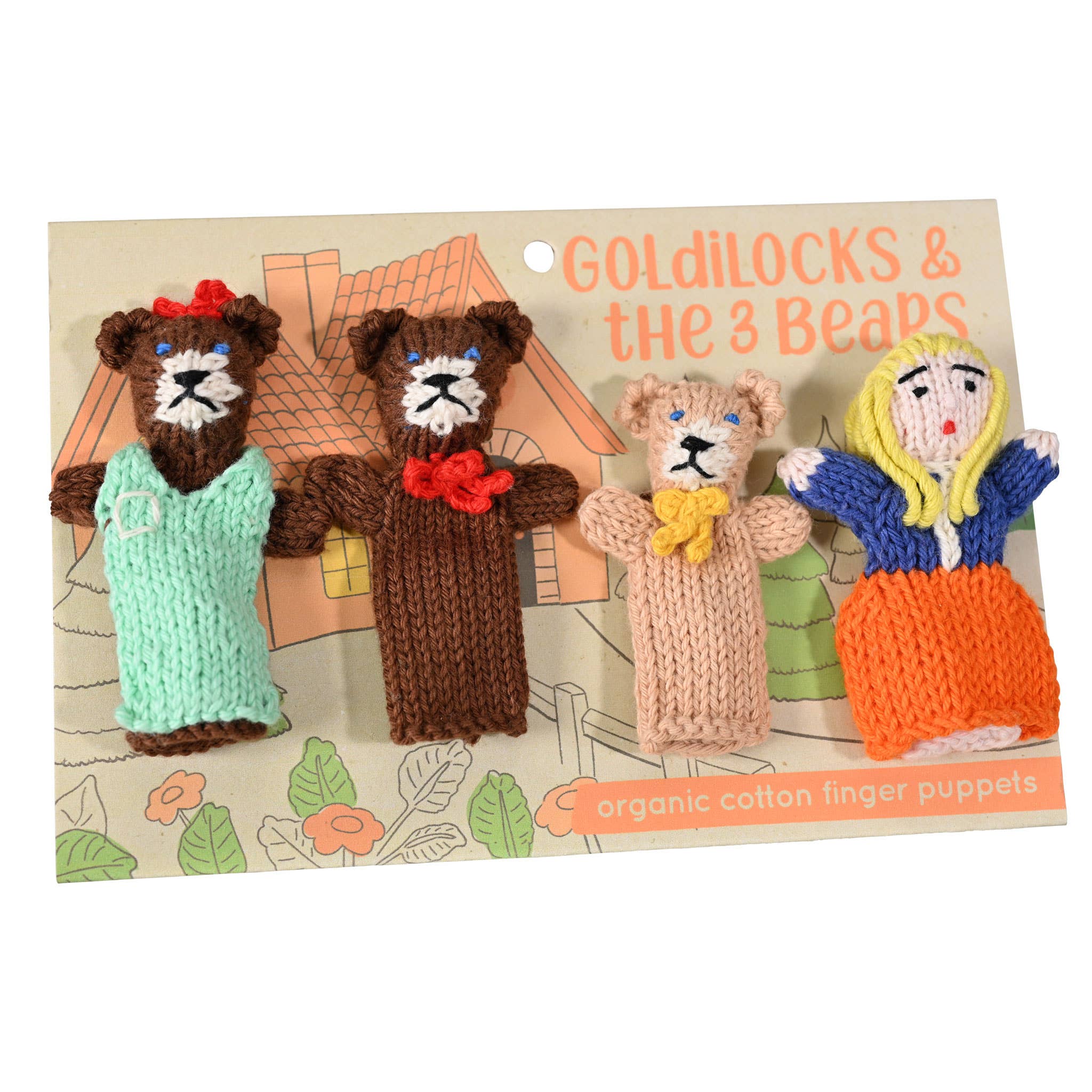 Goldilocks Story Pack of 4 - Organic Cotton Finger Puppets