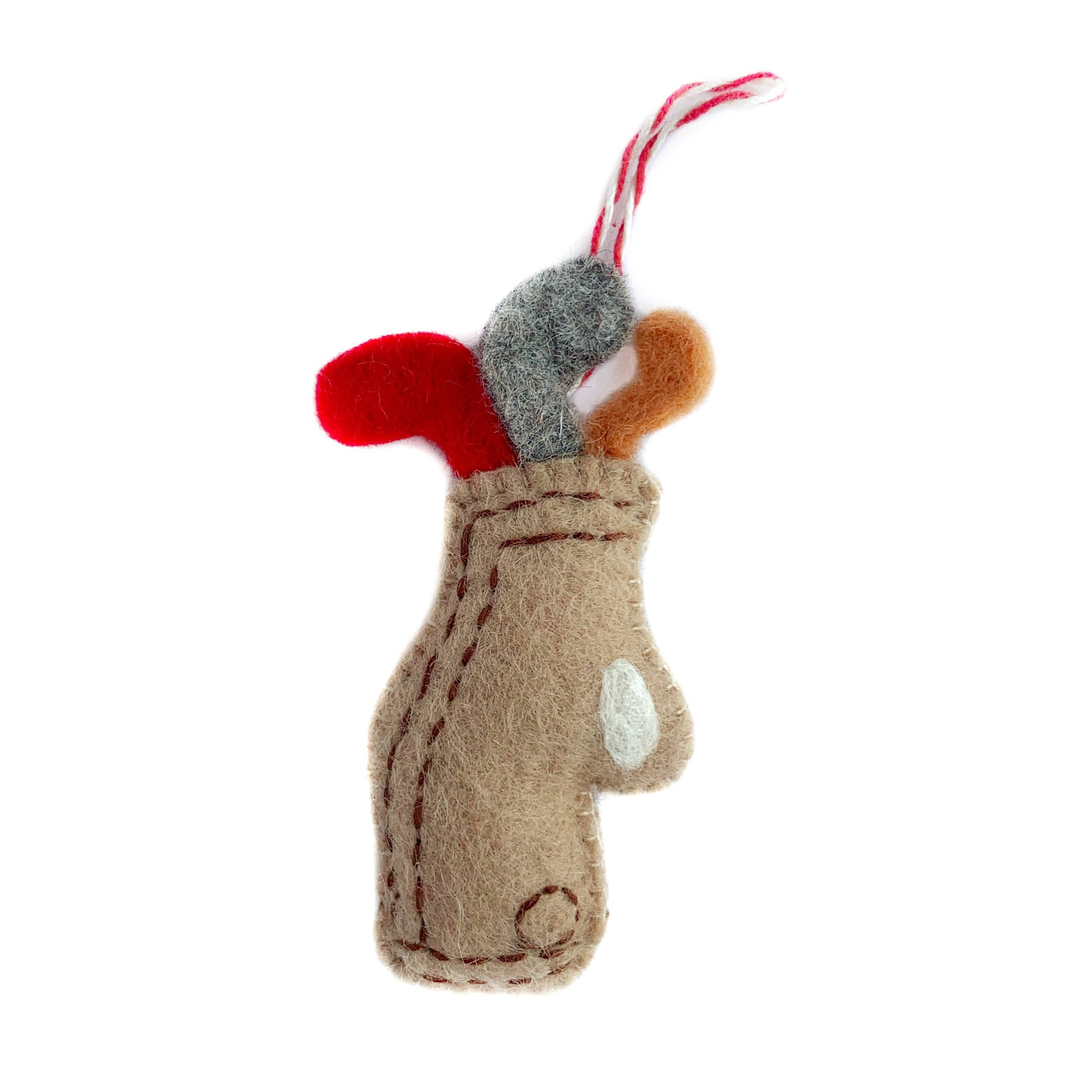 Golf Bag Felt Wool Ornament