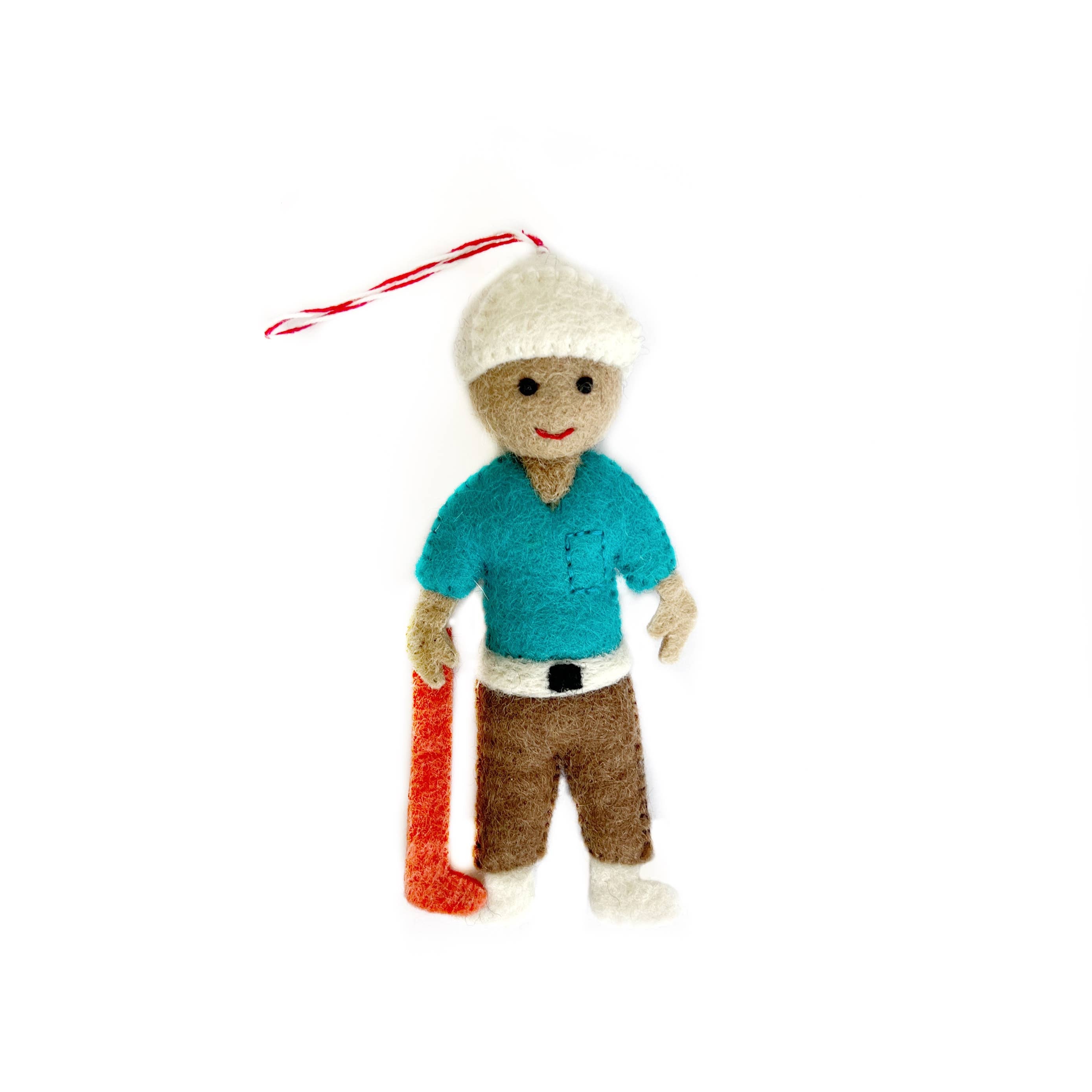 Golfer Felt Wool Ornament