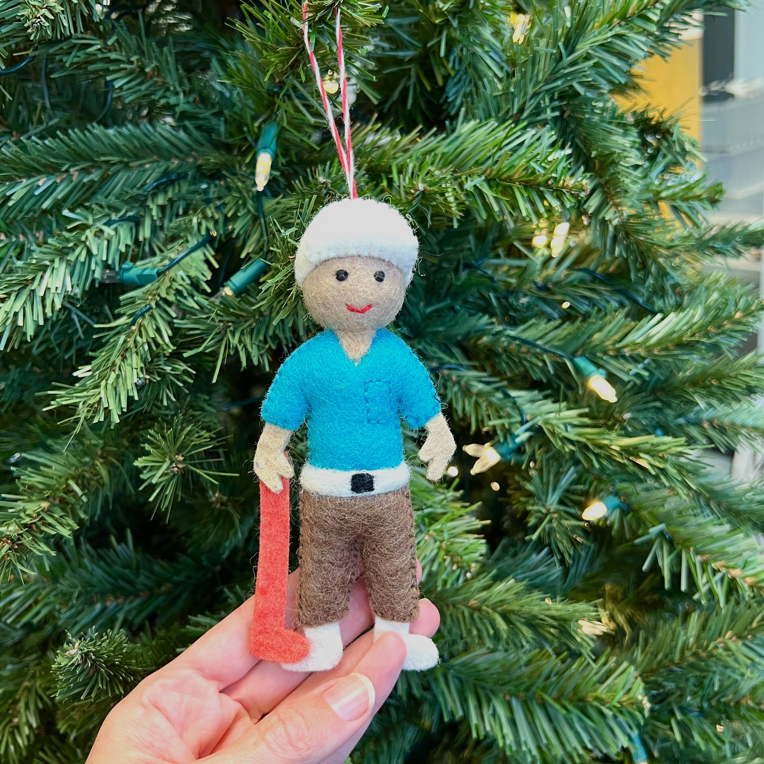Golfer Felt Wool Ornament