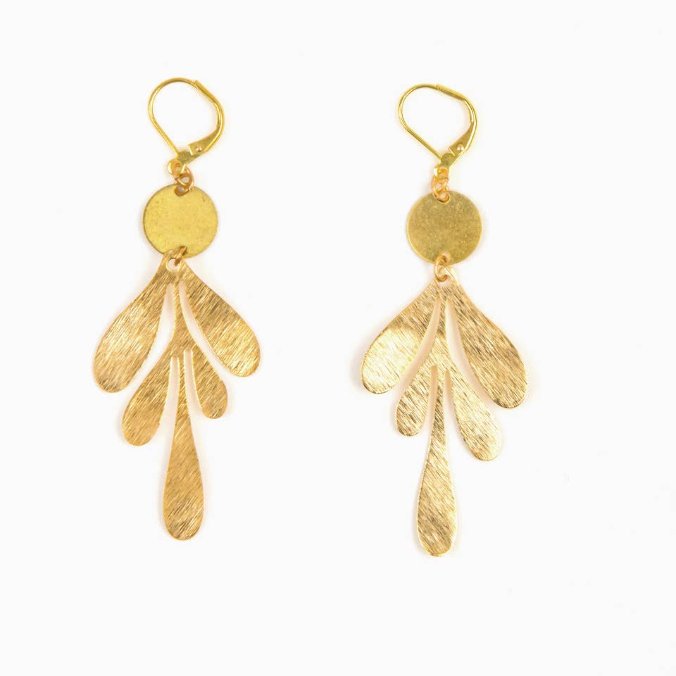 Graphic Leaf Earrings- Assorted