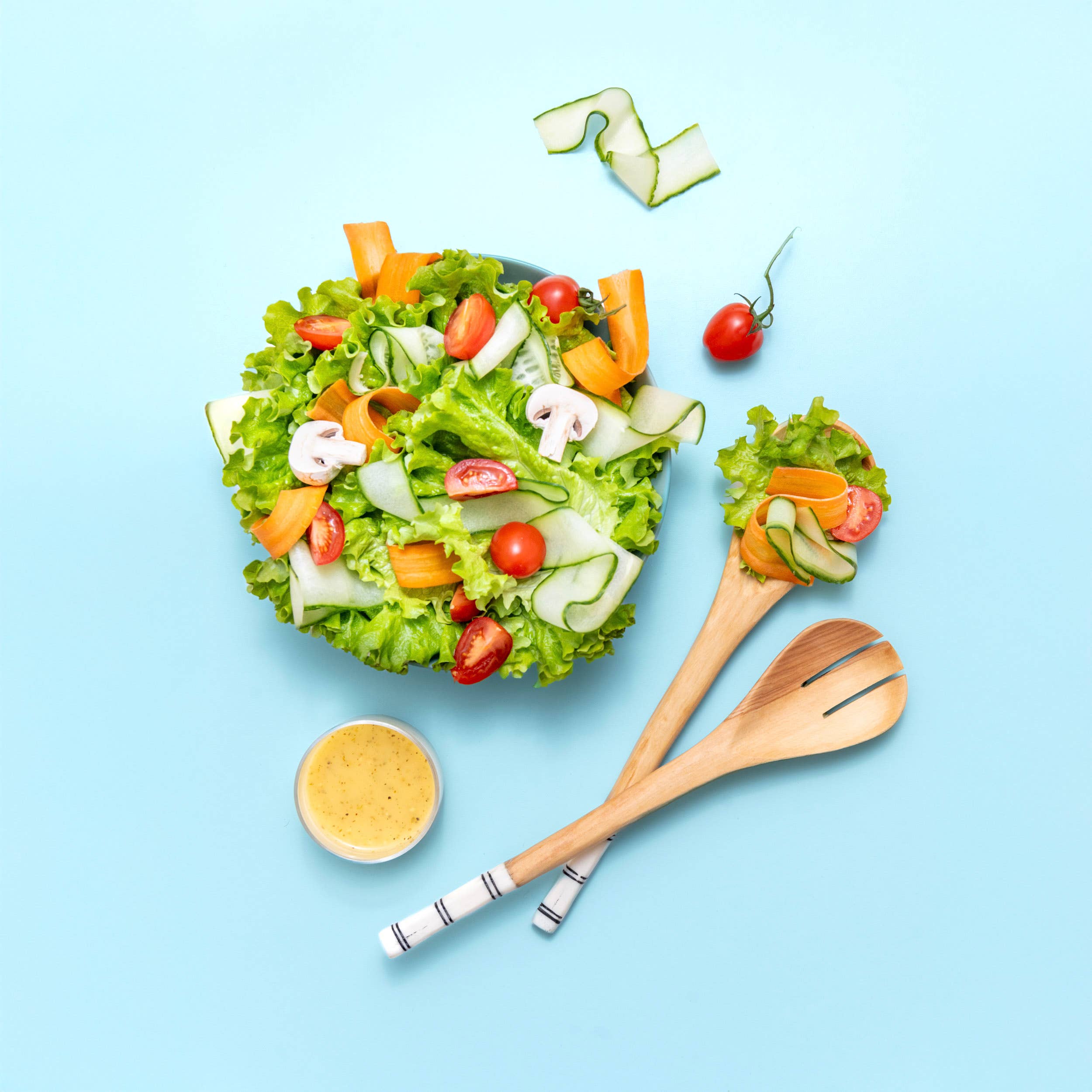 Hand-carved Salad Serving Spoons