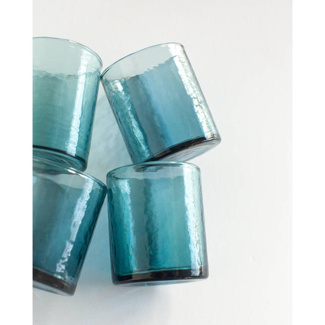 Handblown Hammered Drinking Glass- Assorted Colors-Sold Individually