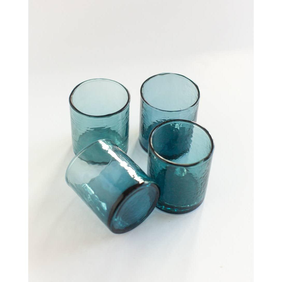 Handblown Hammered Drinking Glass- Assorted Colors-Sold Individually
