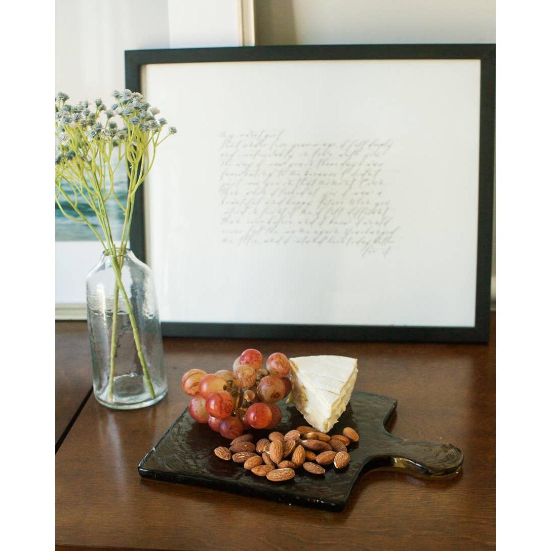 Handblown Hammered Glass Serving Board- Assorted Colors- Sold Individually (*Local Pickup/Local Delivery Only)
