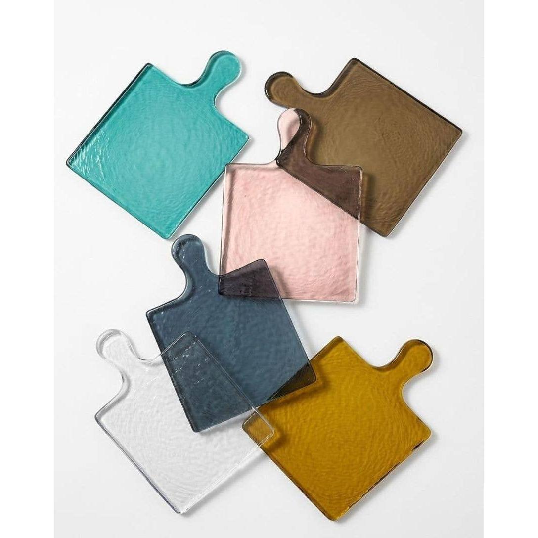 Handblown Hammered Glass Serving Board- Assorted Colors- Sold Individually (*Local Pickup/Local Delivery Only)