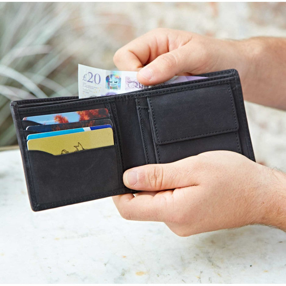 Handmade Buffalo Leather Wallet - Assorted Colors- Sold Individually