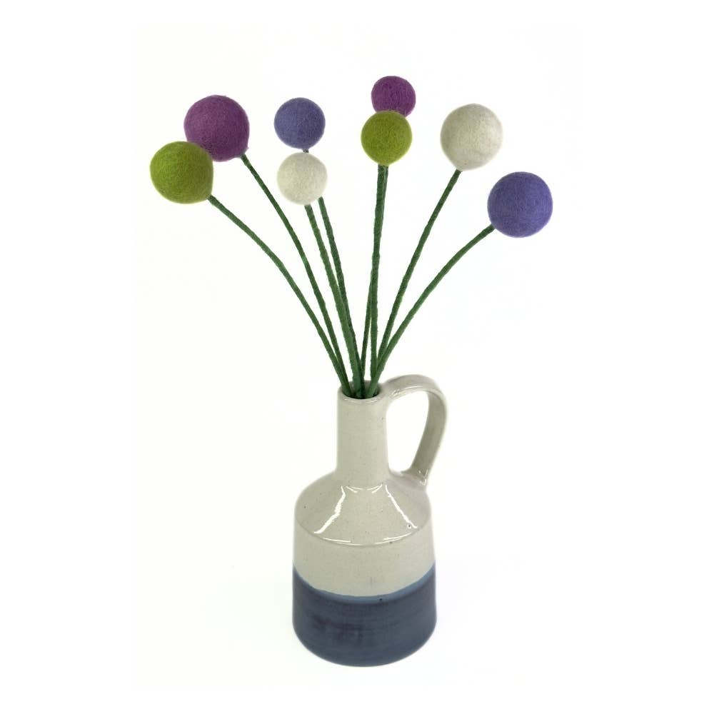 Handmade Felt Ball Flower- Assorted Colors- Assorted Sizes- Sold Individually
