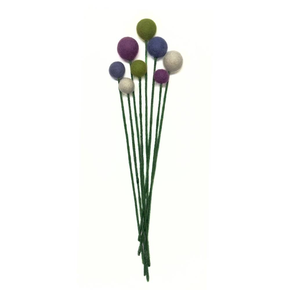 Handmade Felt Ball Flower- Assorted Colors- Assorted Sizes- Sold Individually