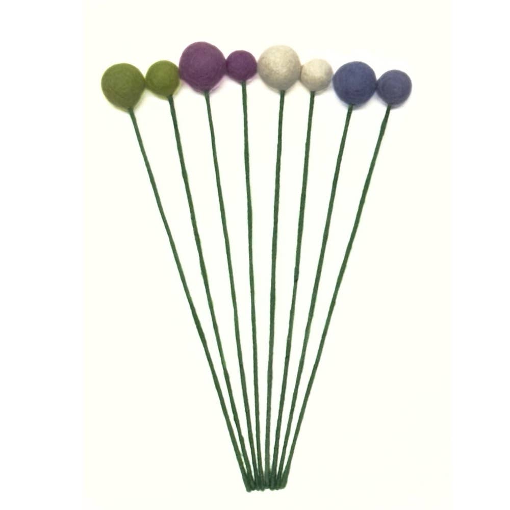 Handmade Felt Ball Flower- Assorted Colors- Assorted Sizes- Sold Individually
