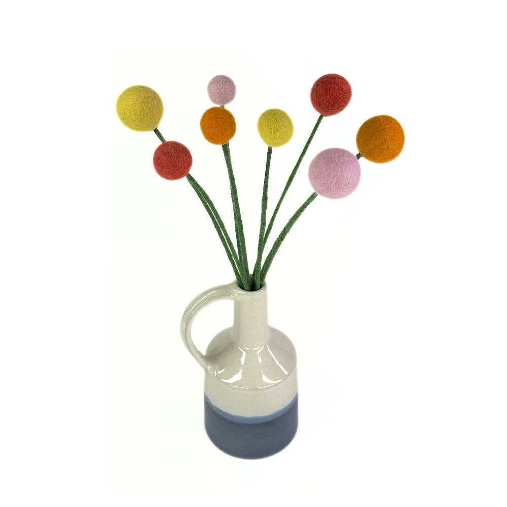 Handmade Felt Ball Flower- Assorted Colors- Assorted Sizes- Sold Individually