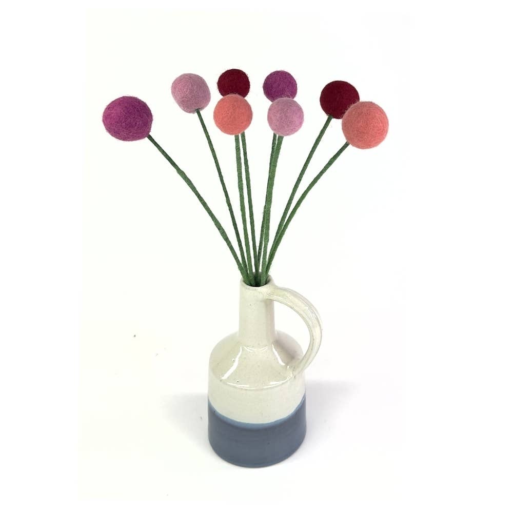 Handmade Felt Ball Flower- Assorted Colors- Assorted Sizes- Sold Individually
