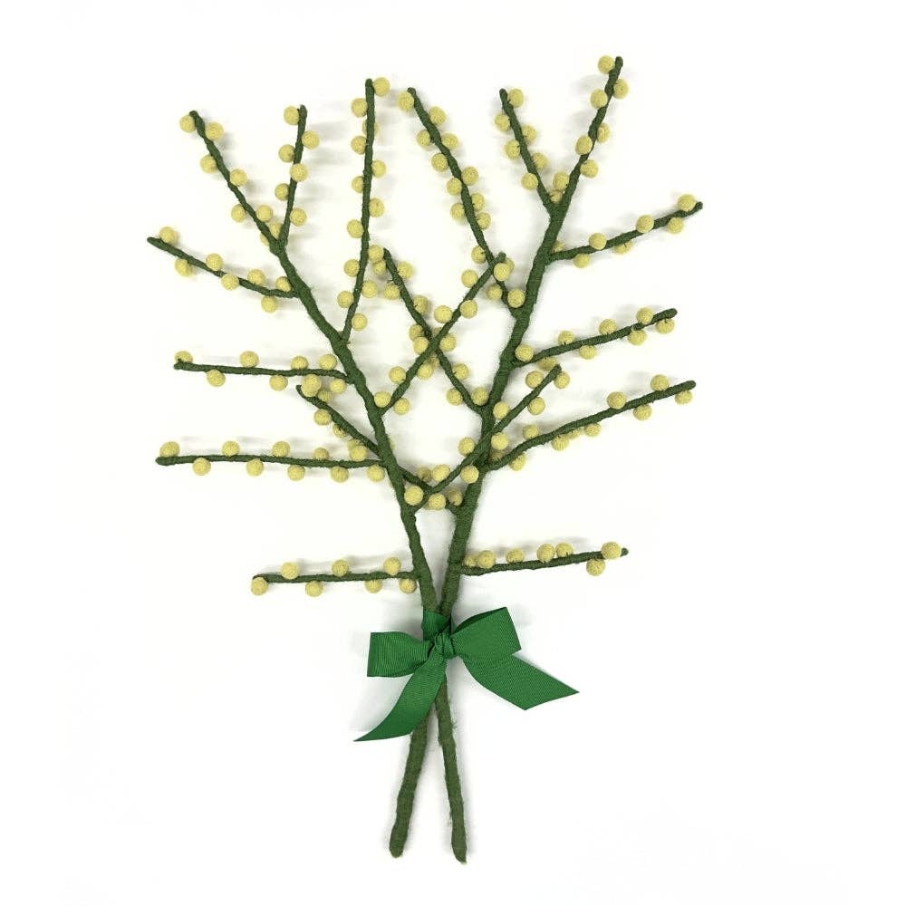 Handmade Felt Berry Stem- Assorted Colors- Sold Individually