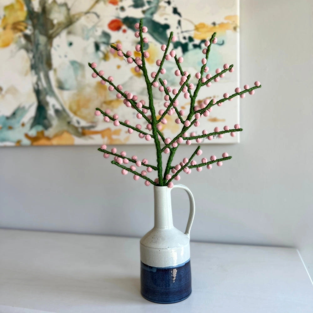 Handmade Felt Berry Stem- Assorted Colors- Sold Individually