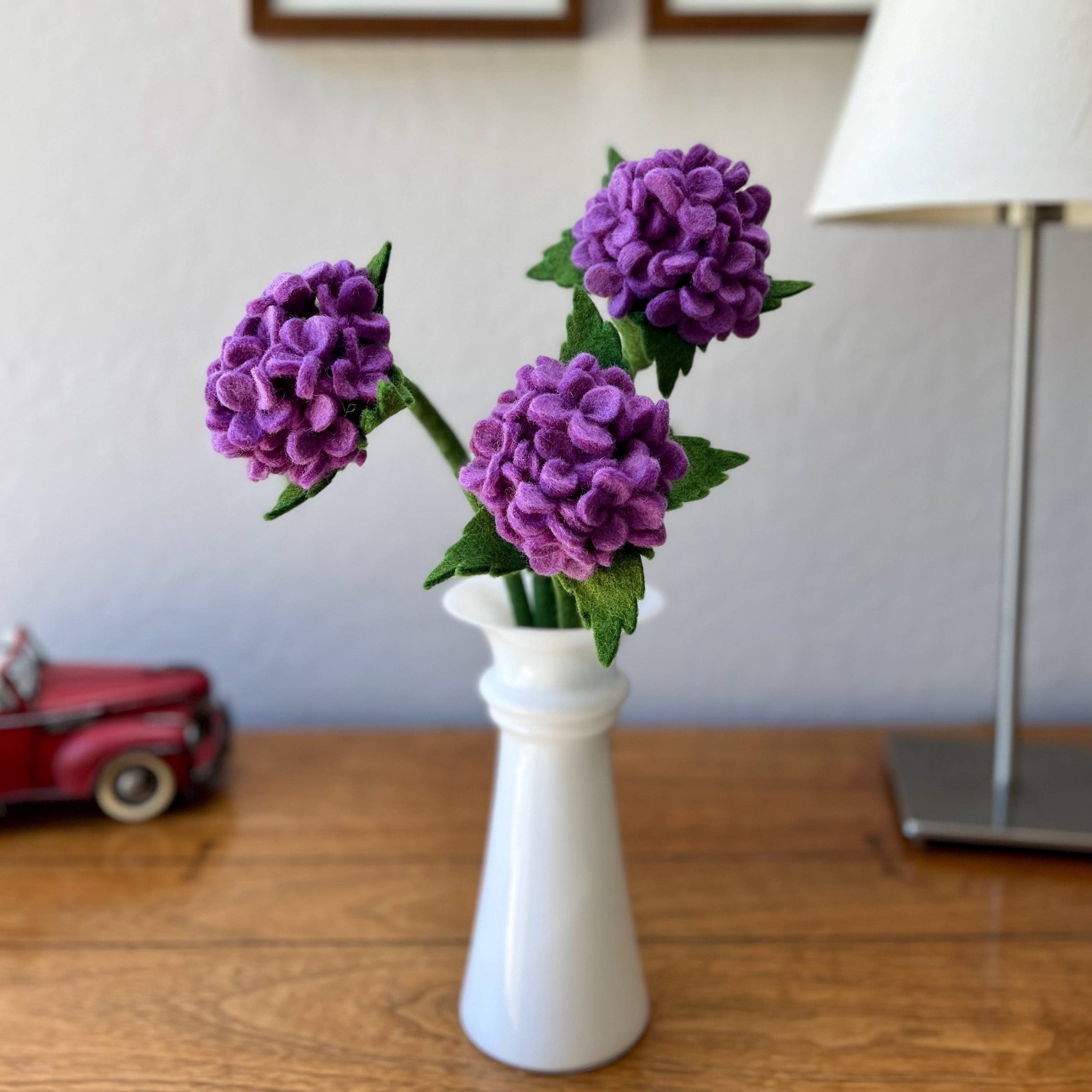 Handmade Felt Hydrangea- Assorted Colors- Sold Individually