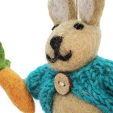 Handmade Felt Rabbit in Cardigan