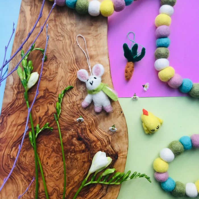 Handmade Needle Felt Easter Decorations