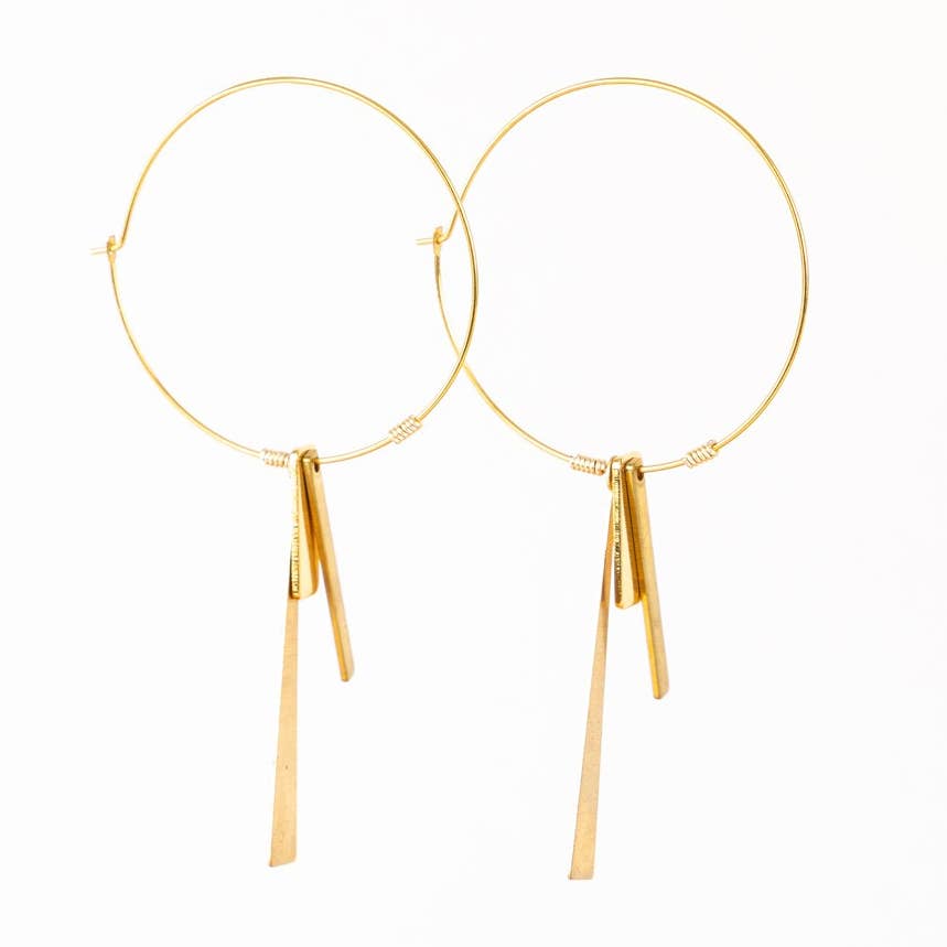 Handmade Swing Lines Hoop Earring
