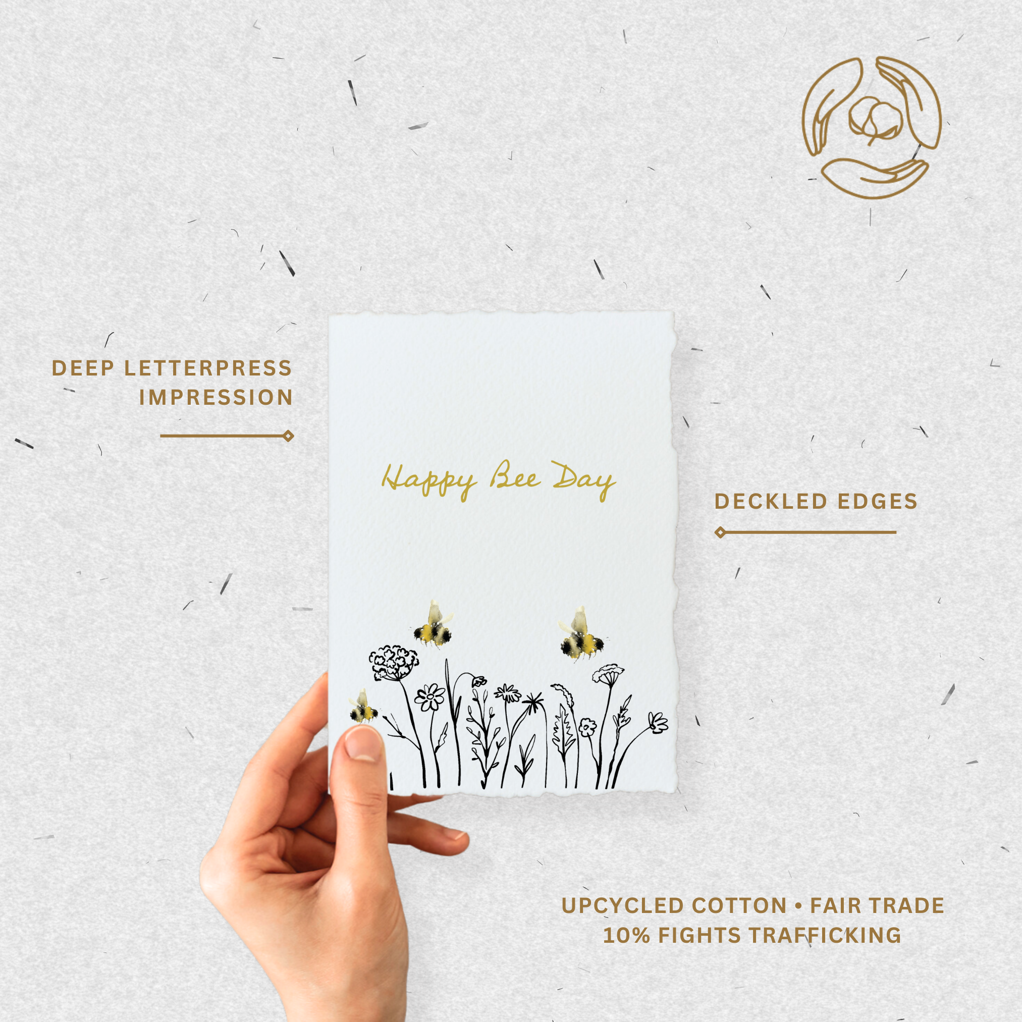 Happy Bee Day Birthday | Flowers Honey Bees Greeting Card