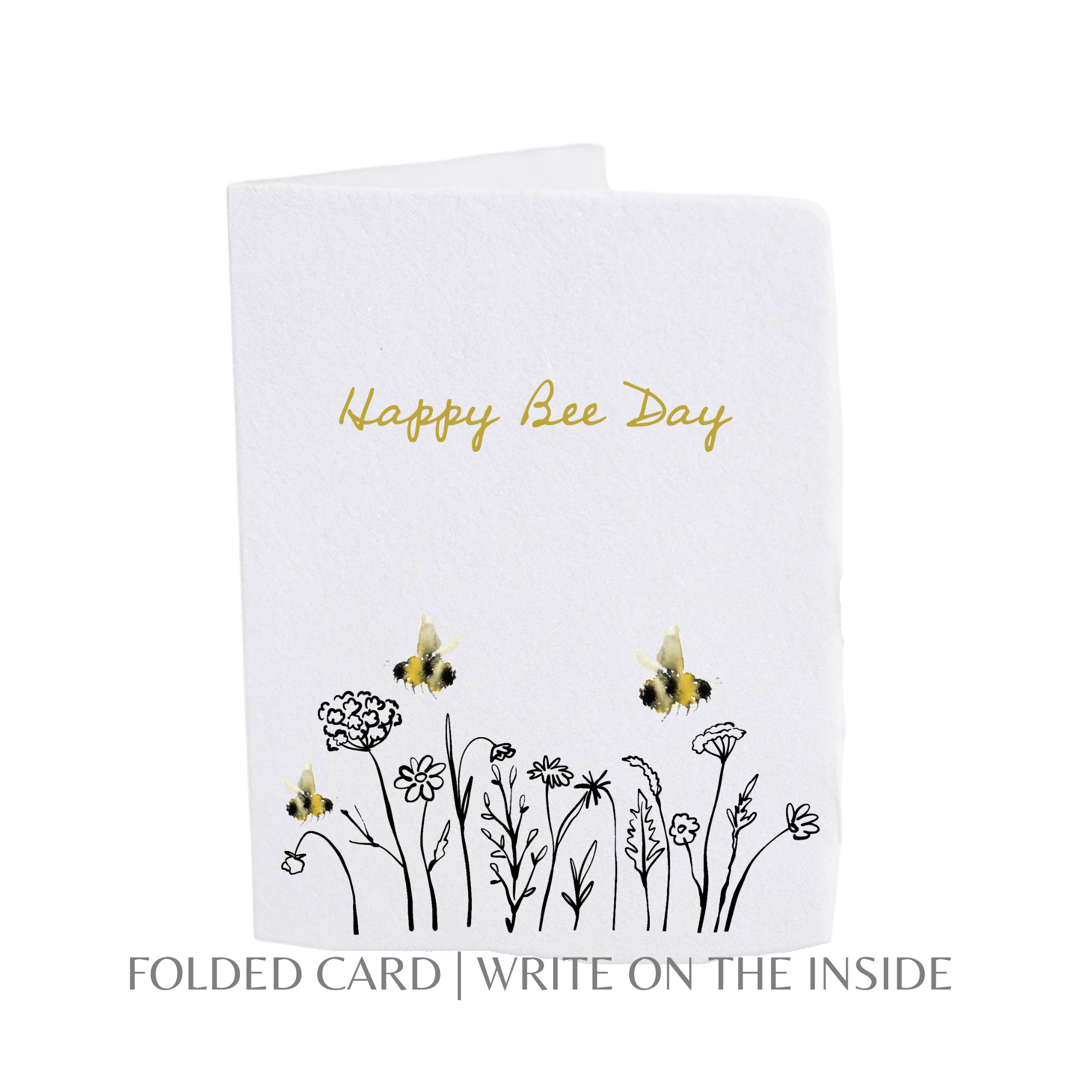 Happy Bee Day Birthday | Flowers Honey Bees Greeting Card