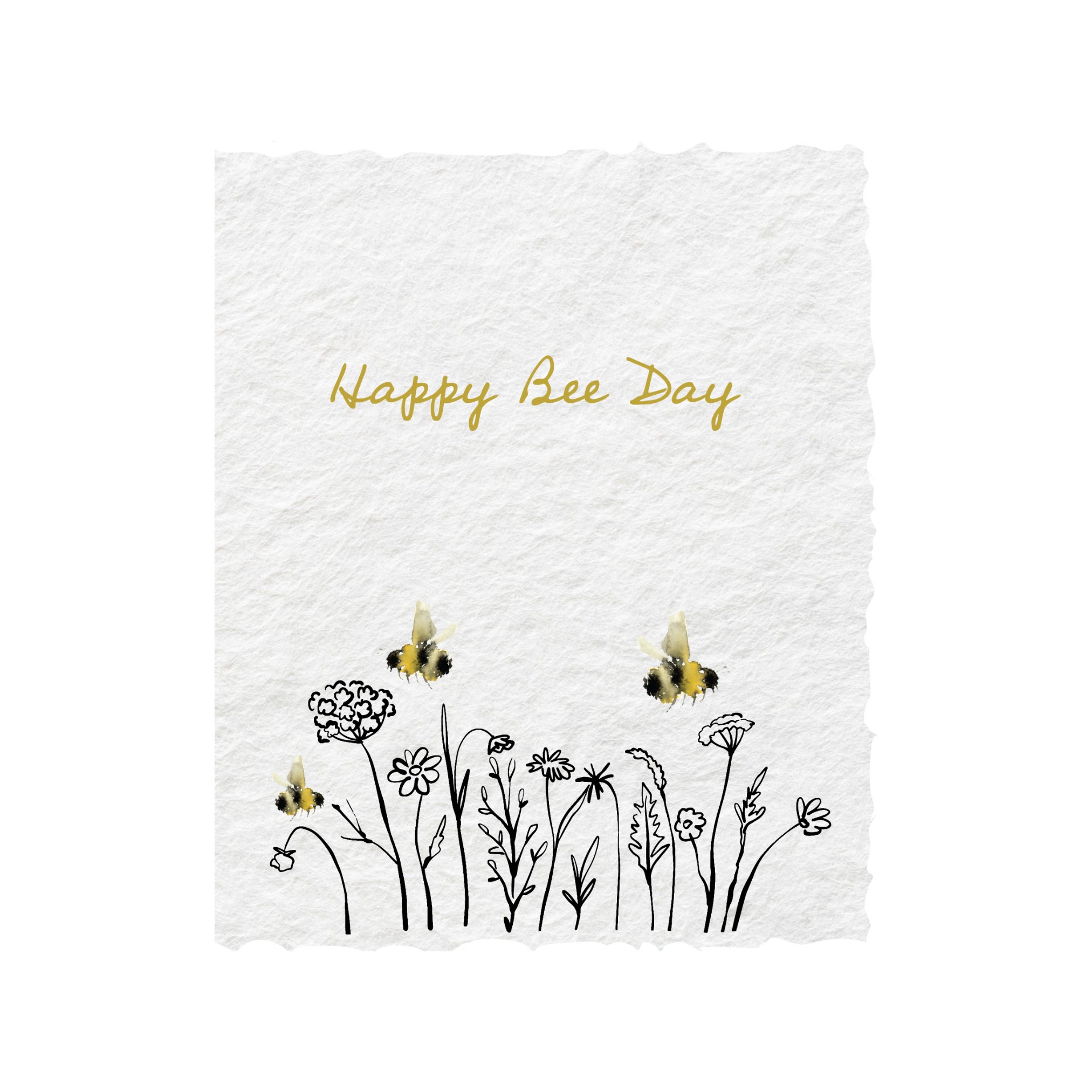 Happy Bee Day Birthday | Flowers Honey Bees Greeting Card