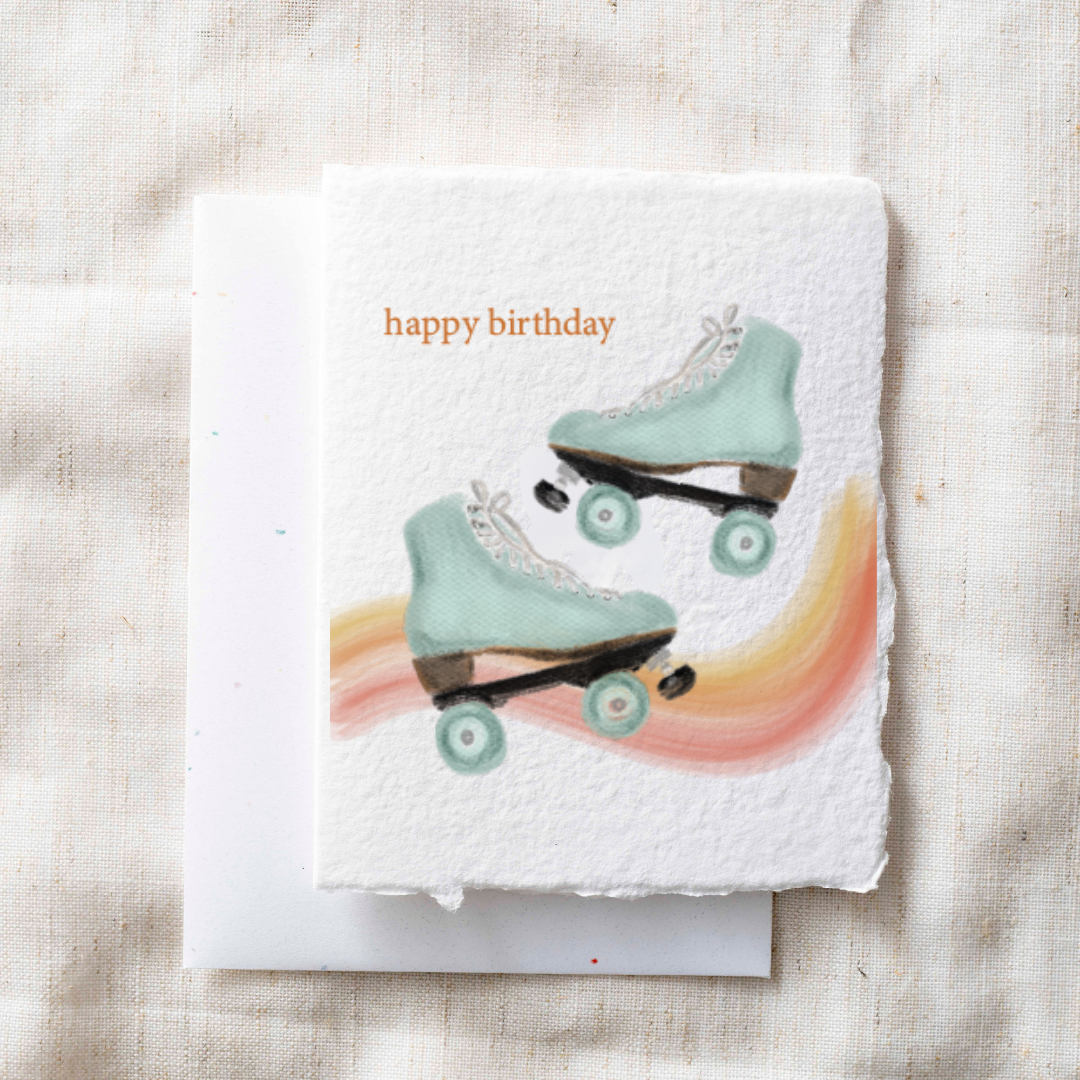 Happy Birthday Roller Skates- Greeting Card