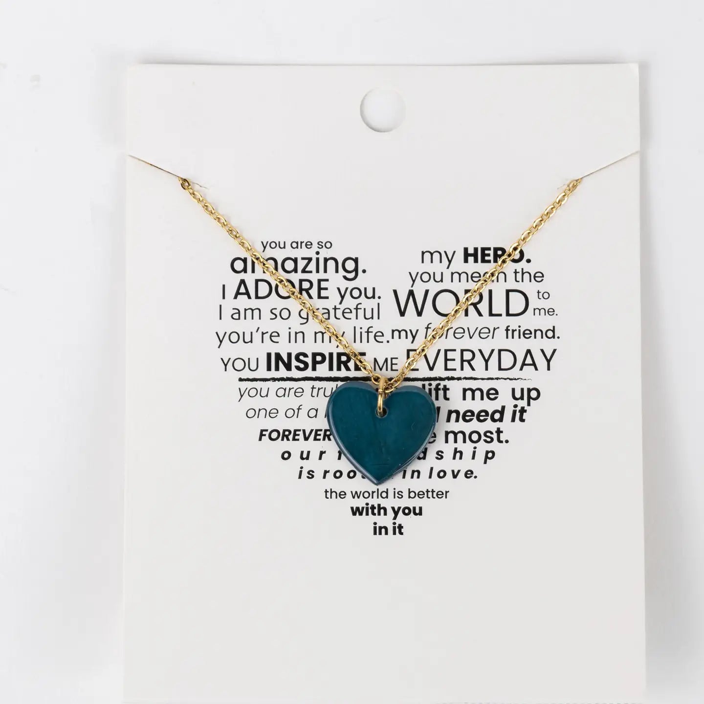Heart Necklace- Assorted Colors- Sold Individually