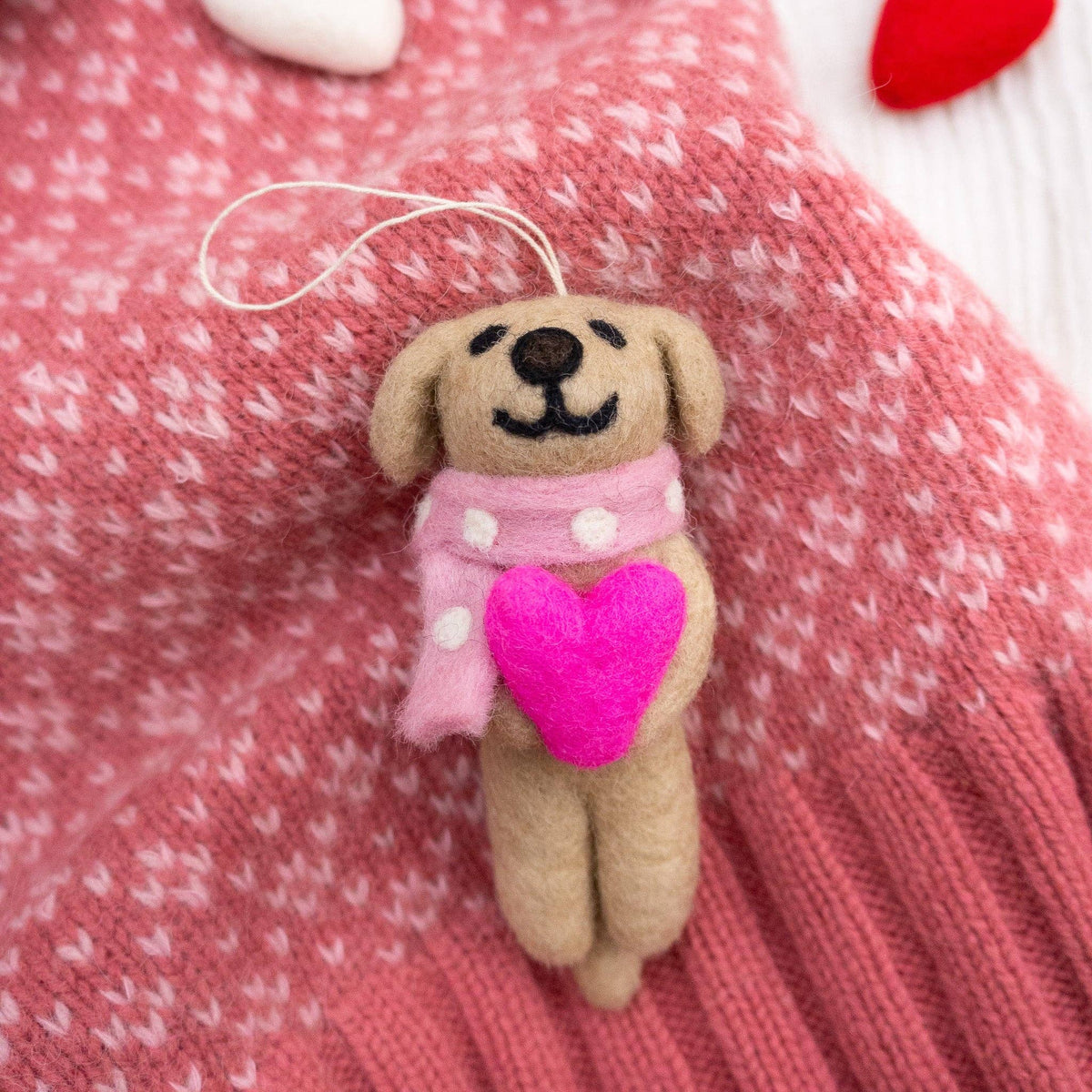 Heart Valentine's Dog Eco Ornament- Assorted Colors/Sold Individually
