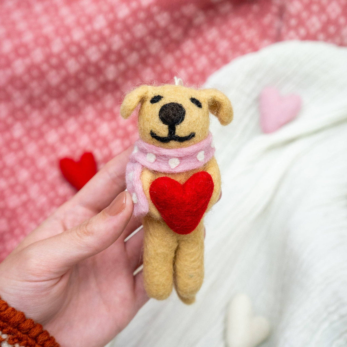 Heart Valentine's Dog Eco Ornament- Assorted Colors/Sold Individually