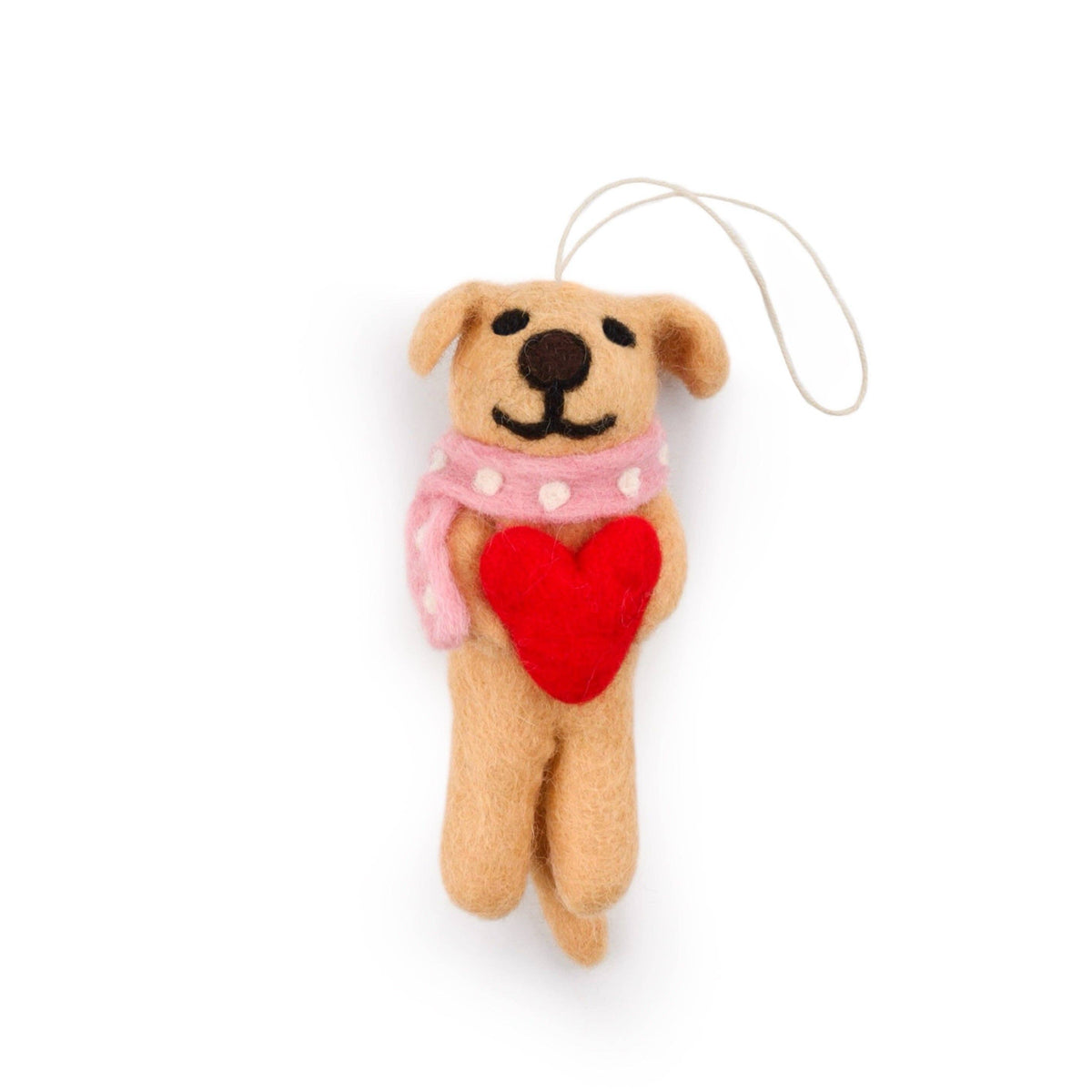 Heart Valentine's Dog Eco Ornament- Assorted Colors/Sold Individually