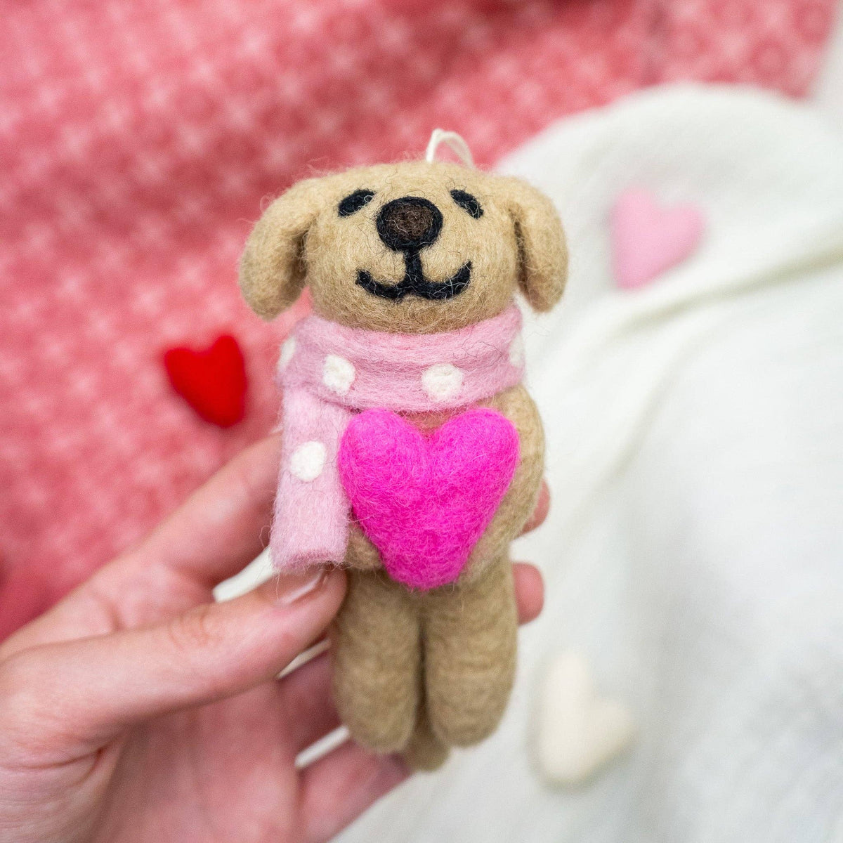 Heart Valentine's Dog Eco Ornament- Assorted Colors/Sold Individually