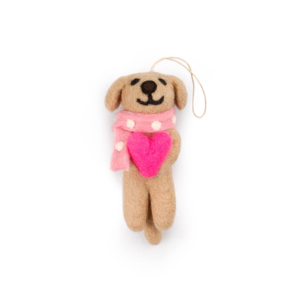 Heart Valentine's Dog Eco Ornament- Assorted Colors/Sold Individually