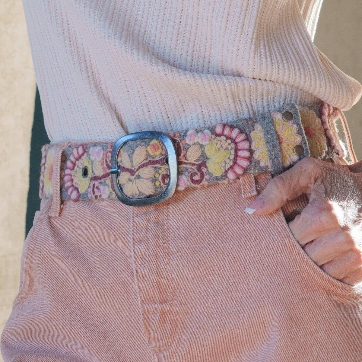 Heather Gray Wool Belt- Assorted Sizes